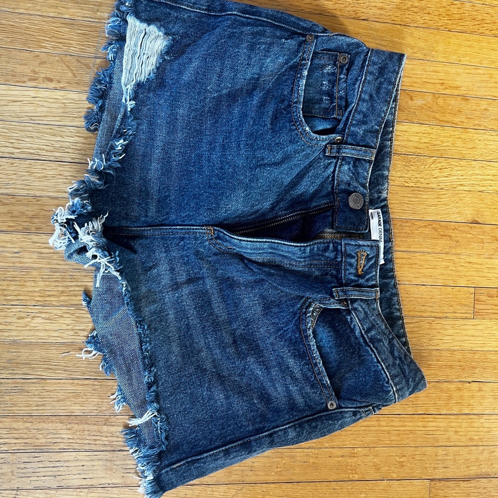 Garage Blue Distressed Jean Shorts